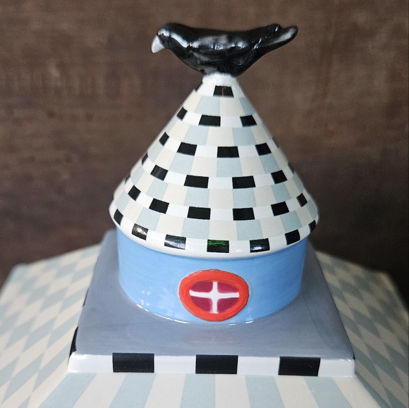 Mackenzie Childs Spooky House Halloween Cookie Jar - Picture 8 of 11